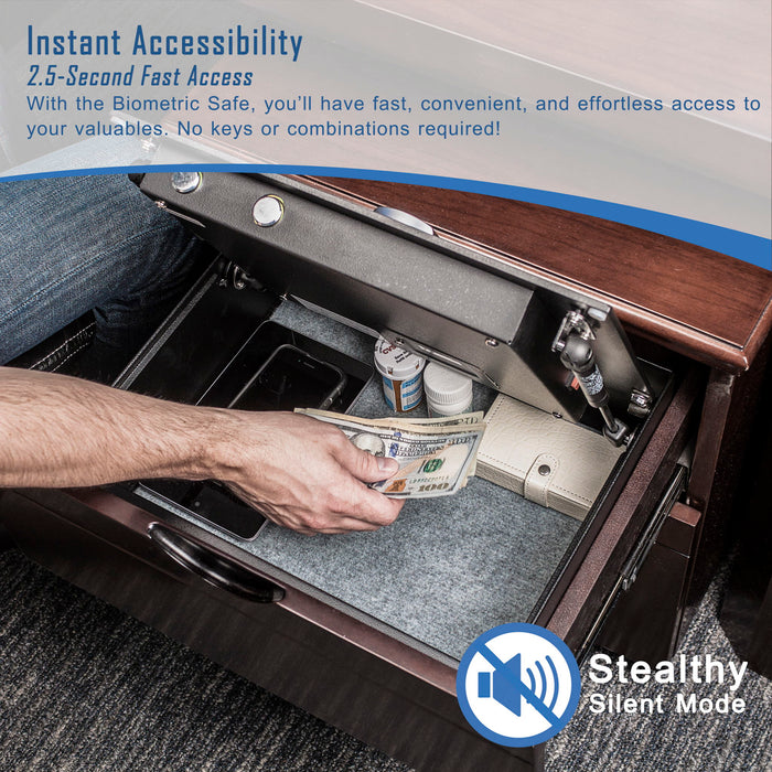 0 23 Cu Ft Top Opening Biometric Security Safe - Black