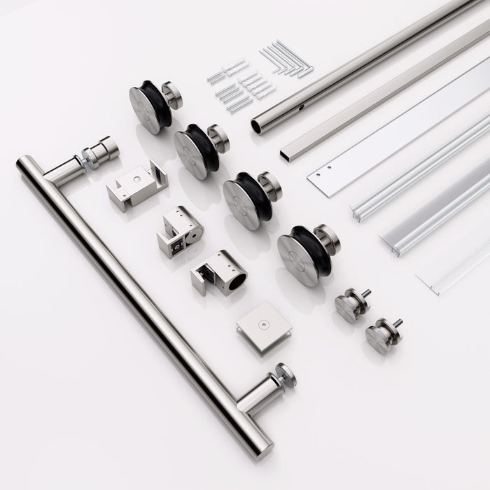 Frameless Single Sliding Shower Door With Clear Tempered Glass