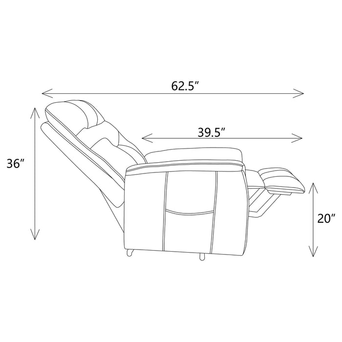 Parker - Upholstered Power Massage Chair With Heat And Massage Functions - Brown