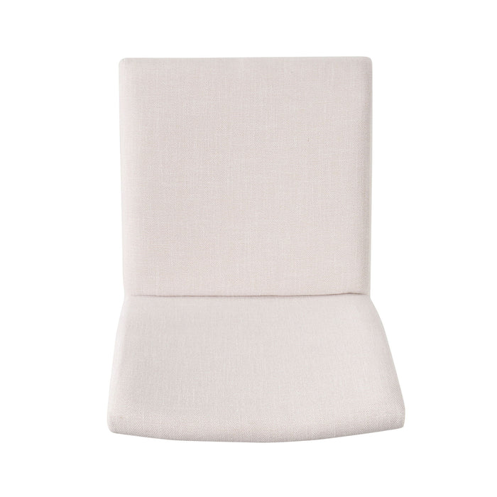 Dining Chairs With Upholstered Seat And Backrest (Set of 2) - Light Beige / Walnut