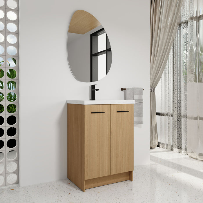 Floating Bathroom Vanity With Sink, Wall Mounted Double Door Storage