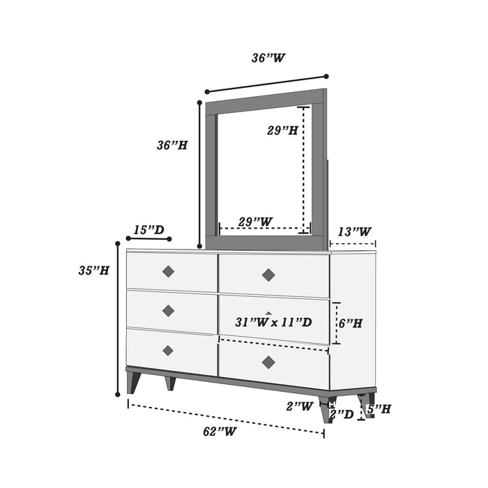 Design Dresser With 6 Drawers