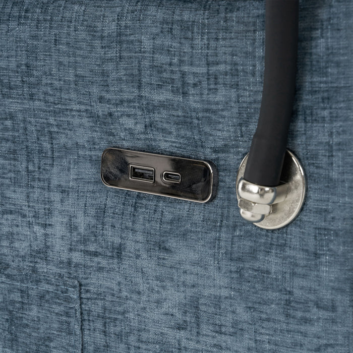 Pull-Out Sleeper Sofa With Reversible Backrest Cushion, Side Pockets, 2 USB Ports And A Phone Holder For Living Room