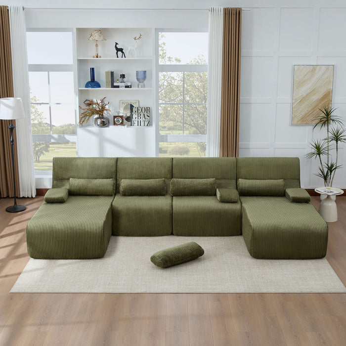 Oversized Sectional Sofa, Living Room Seating With Modular Design