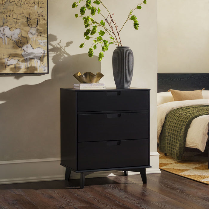 Modern 3 Drawer Dresser - Black