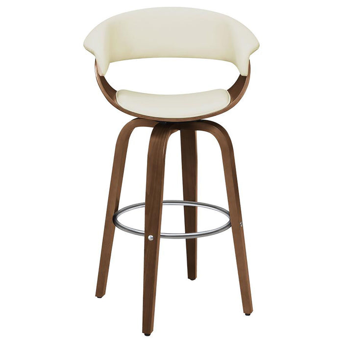 Swivel Bar Stool Elegant Design With Upholstery - Cream