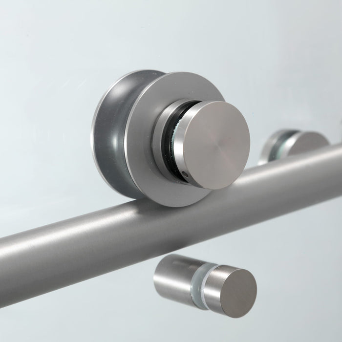 Frameless Shower Door, Clear Tempered Glass - Brushed Nickel