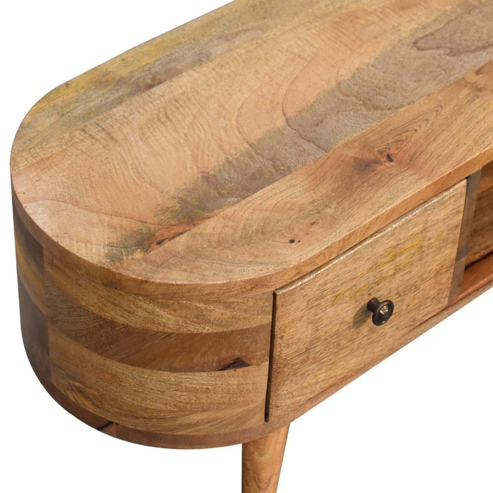 Mini Rounded Entertainment Unit - Oak