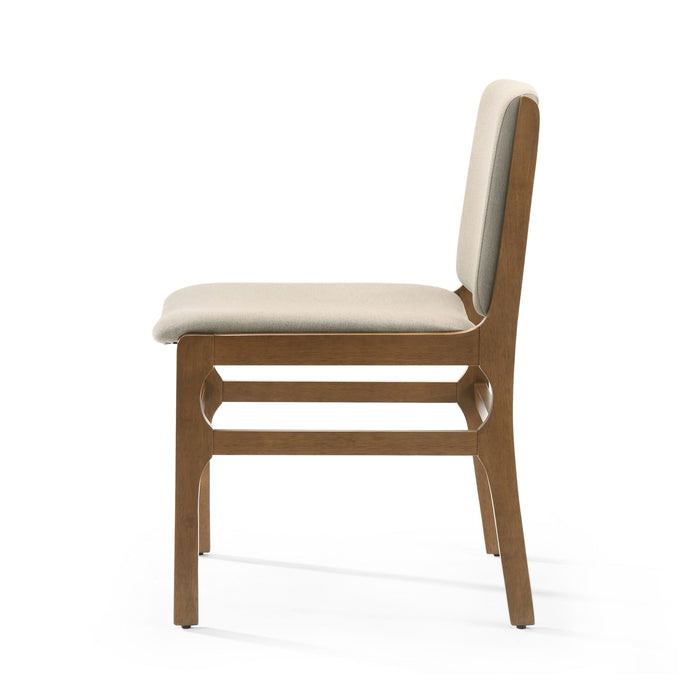 Contemporary Dining Chair Set Upholstered Fabric With Rubberwood Frame