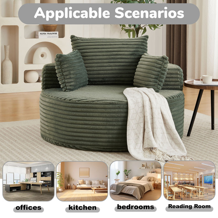 Modern Single Sofa With Backrest Pillow For Living Room