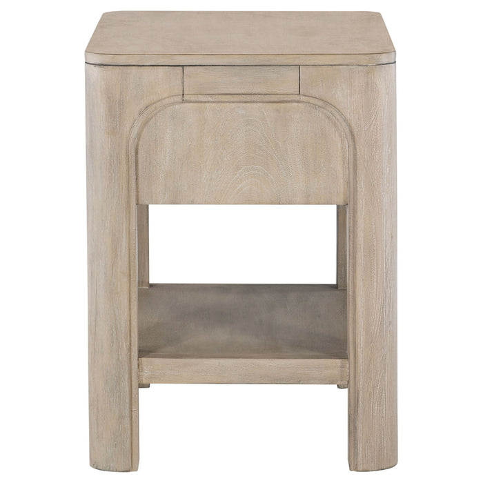 Flores - 1 Drawer Nightstand With Dual USB Ports - Mango Color