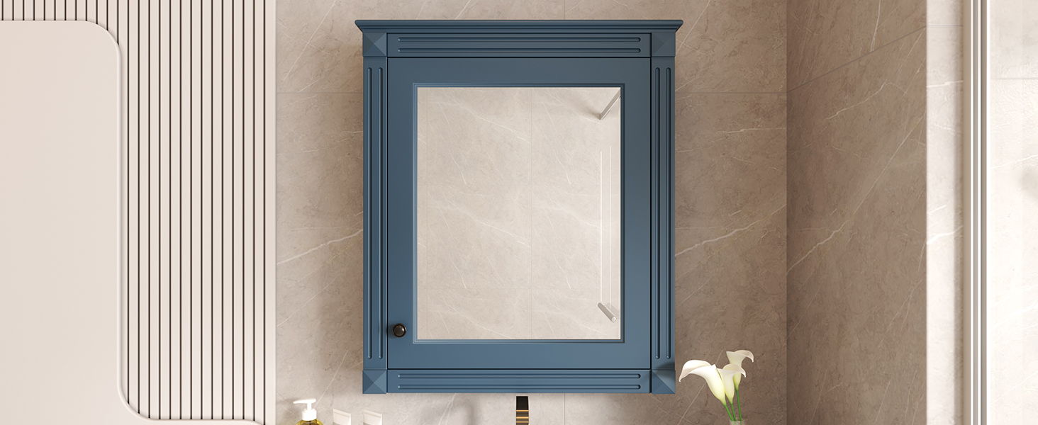 Wall Mounted Bathroom Storage Cabinet With Mirror, Medicine Cabinet With Height Adjustable Shelf