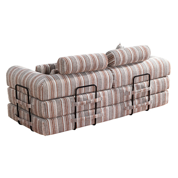 Convertible Sleeper Sofa Bed With High Density Compressed Sponge, Upholstered Couch For Living Room