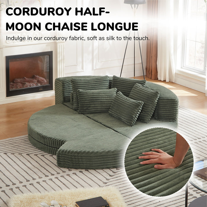 Semi Circular 2 In 1 Sofa Bed With Neck Pillow