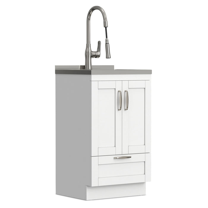Reed - Deluxe Laundry Cabinet With Pull-Out Faucet And Stainless Steel Sink