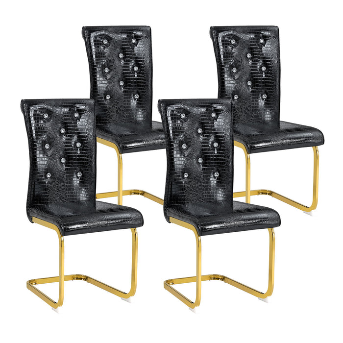 Elegant Design Alligator Skin Upholstered Dining Chairs