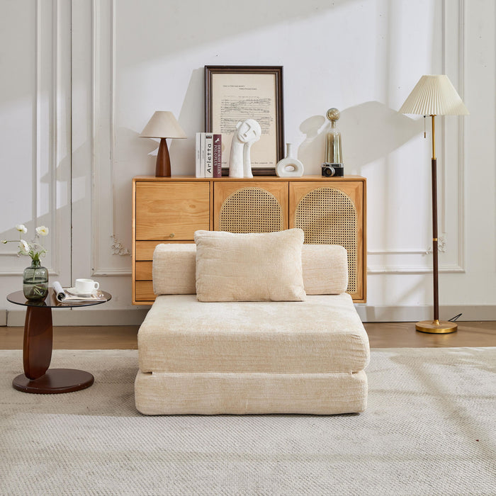 Convertible Floor Sofa Bed With Fixed Shape Frame For Living Room