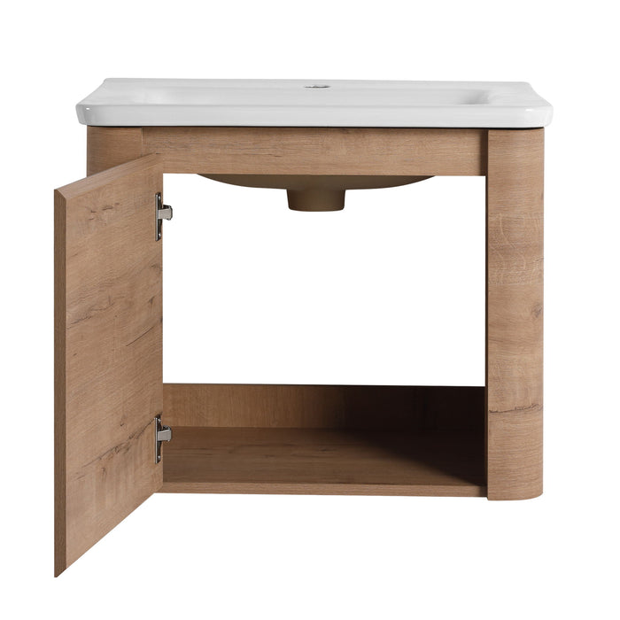 Wall Mounted Bathroom Vanity With Sink & 1 Soft Close Door
