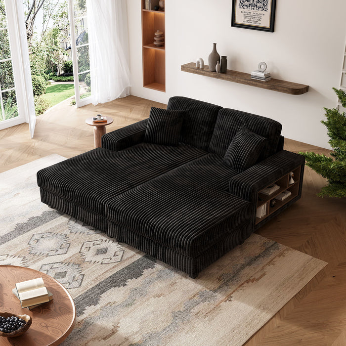 Convertible Sectional Sofa, Sleeper Oversized Living Room Lounge