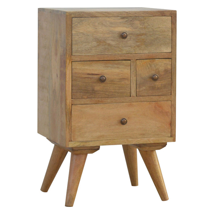 4 Drawer Multi Nightstand - Oak