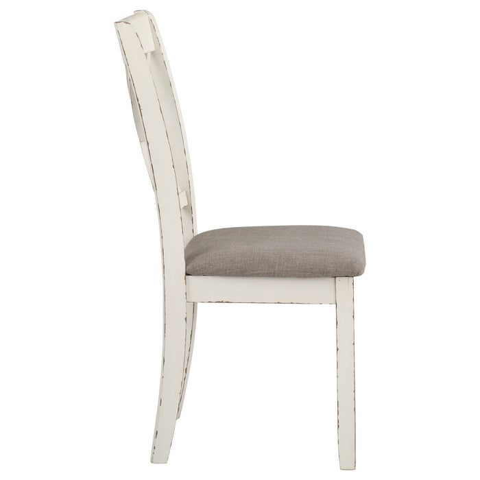 Ebers - 7 Dining Set With 2 Tone Upholstered Chairs - Vanilla White