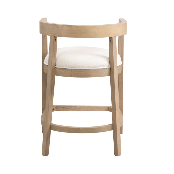 Modern Rubberwood Counter Stool Set With Upholstered Seats