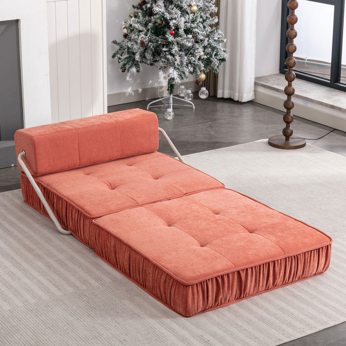 Folding Sofa With Removable Back Cushion, Convertible Futon Sleeper Chair