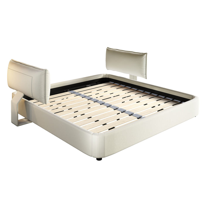 Cloud Bed Frame With Oversized Padded Movable Headboard