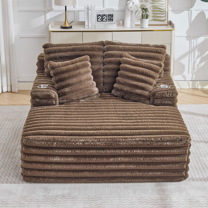 Oversized Chaise Lounge Chair Indoor With Pillows For Living Room