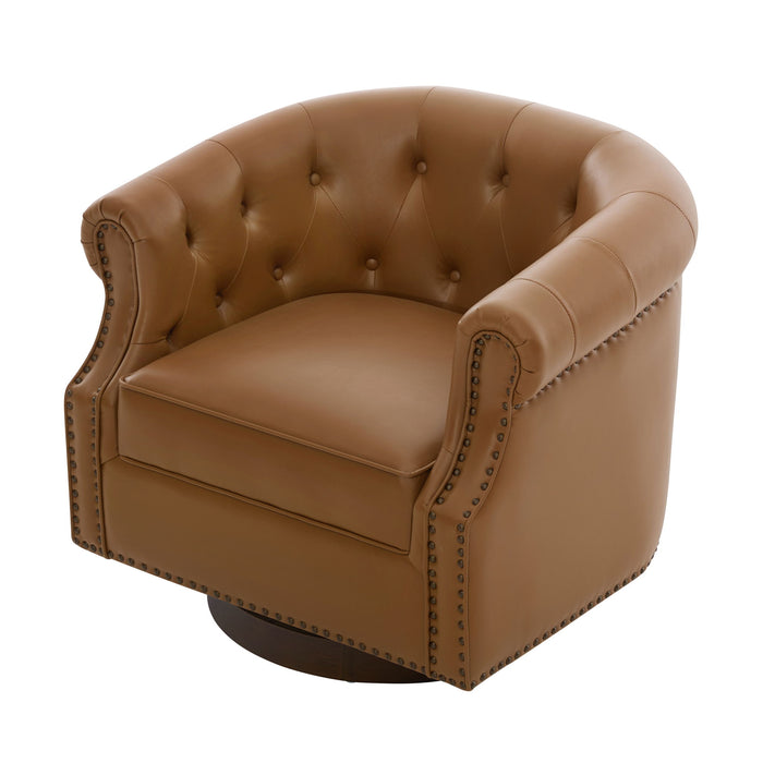 360° Swivel Accent Chair With Curved Back
