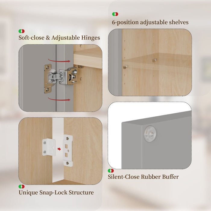 Shaker Wall Cabinet With Soft-Close Doors, Adjustable Shelves