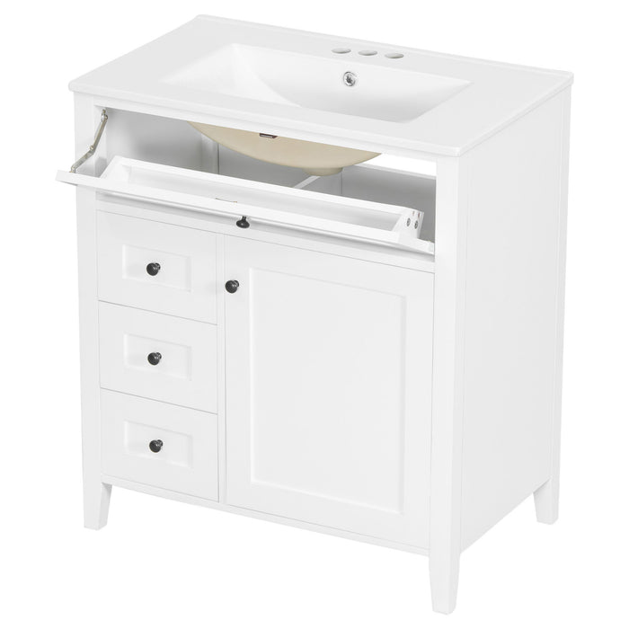 Bathroom Vanity With Sink, 3 Drawers And Adjustable Shelf, Freestanding Storage Unit