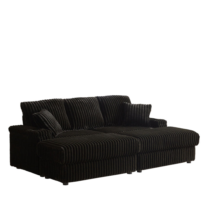 3 Seater Sofa With 2 Ottomans For Living Room