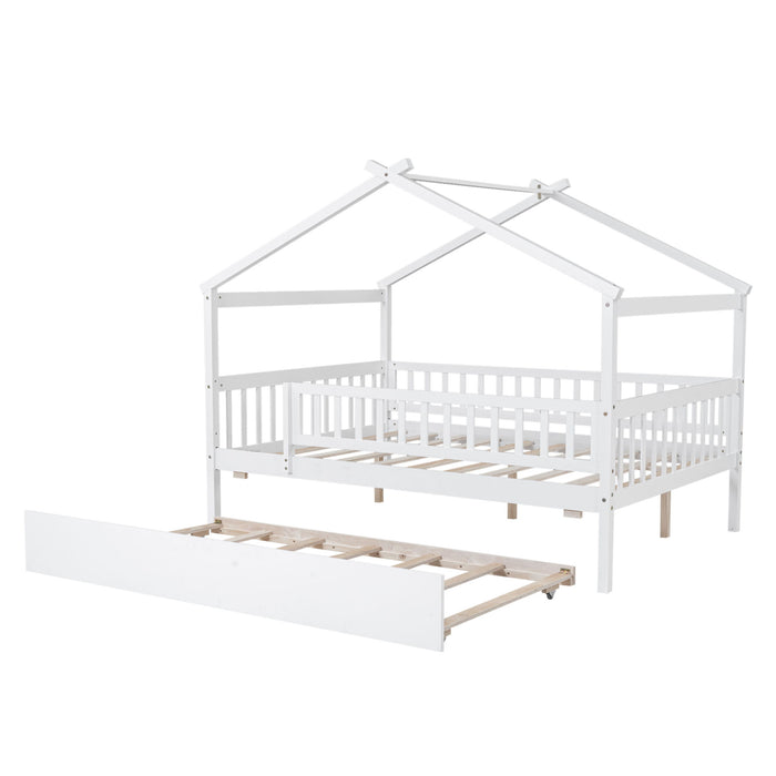 Creativity House Bed With Twin Size Trundle