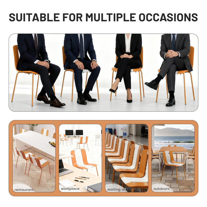 Modern Striped Blocking Single Chairs (Set of 4)