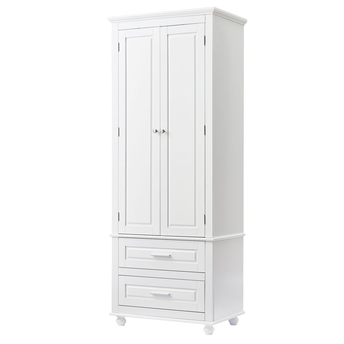Tall Storage Cabinet With 2 Drawers For Bathroom