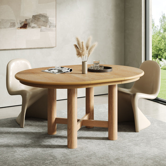 Extendable Oval Dining Table With Leaf