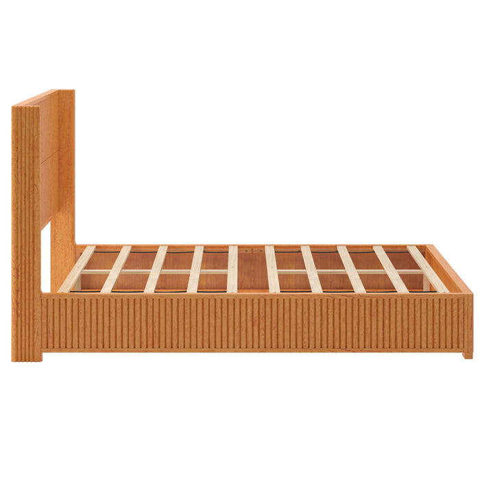 Platform Bed Frame With Headboard, Floor Standing Design