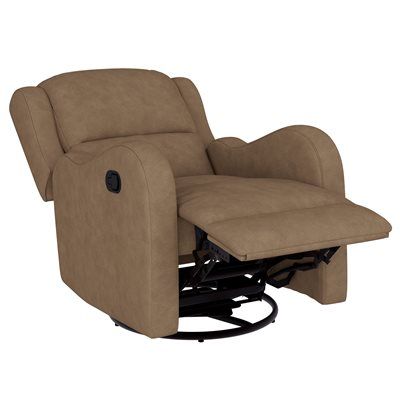 Henry - Recliner With Manual Swivel And Glider - Teak