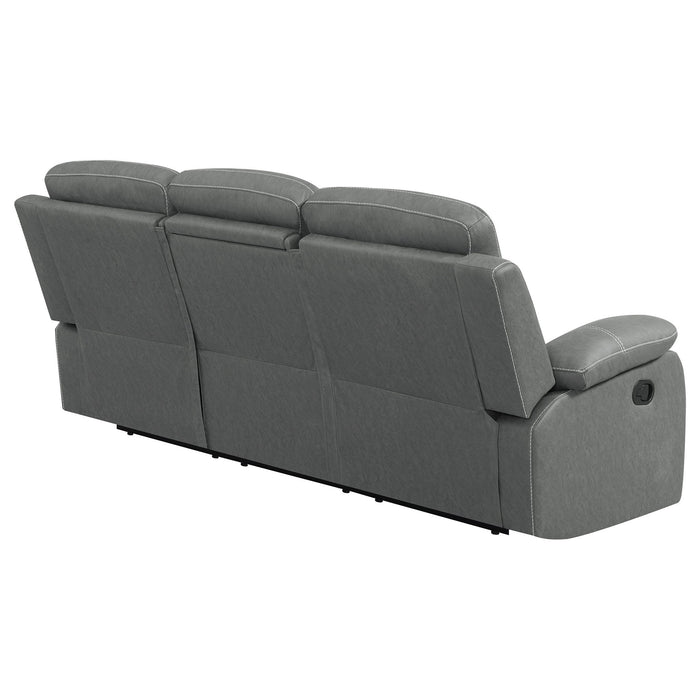 Kenneth - Upholstered Reclining Sofa With Track Arms - Dark Gray