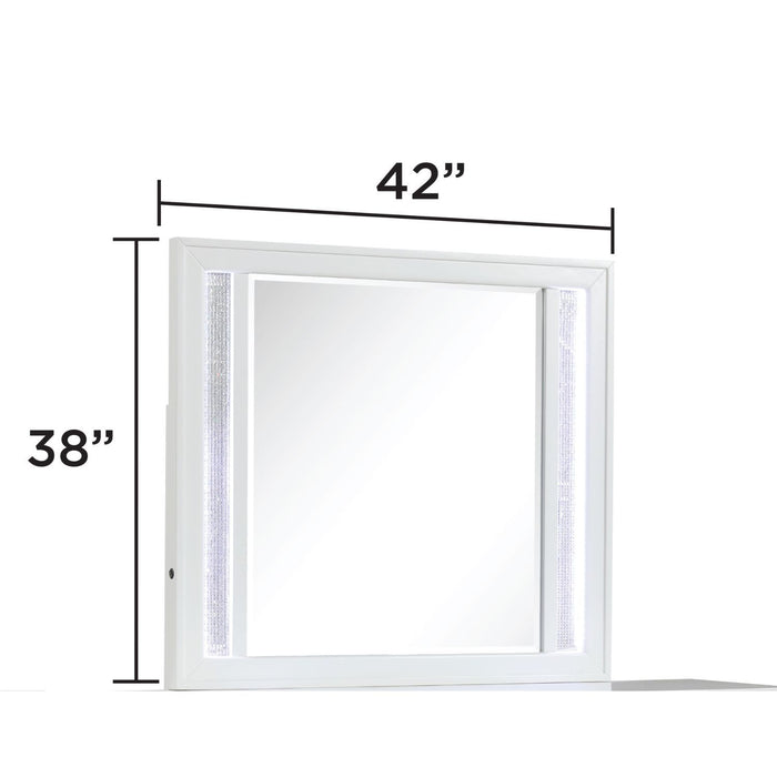 Abigale - Mirror For Dresser Top Made With LED (Includes Only Mirror) - White