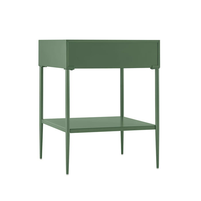 Colette - 1 Drawer Nightstand With Bottom Shelf - Green