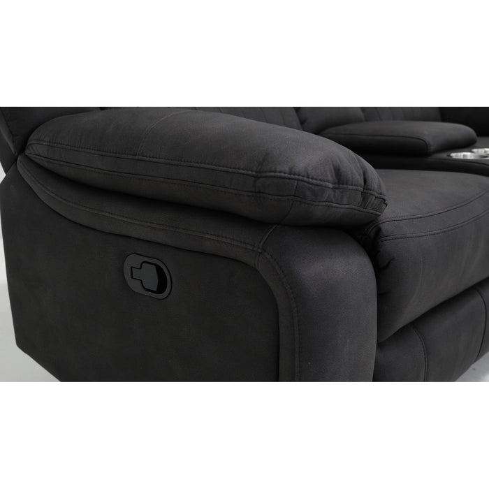 Reclining Console Loveseat - Black - Fabric