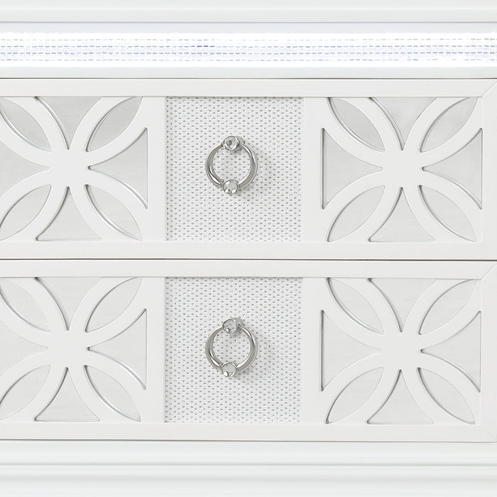 Abigale - 2 Drawer Nightstand With LED - White
