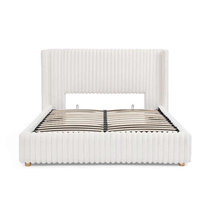 Functional Vertical Striped Bed With Gas Lift Storage