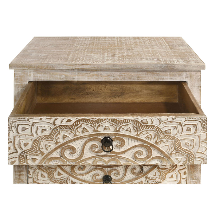 Kenzie - 3 Drawer Mandala Cabinet - White