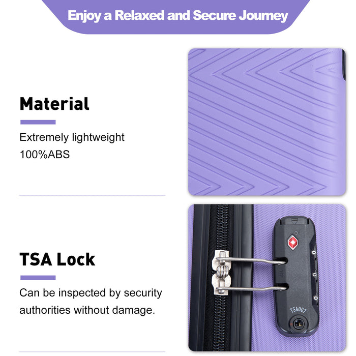 Luggage 4 Piece Lightweight Suitcase With Rotating Wheels With Tsa Lock,