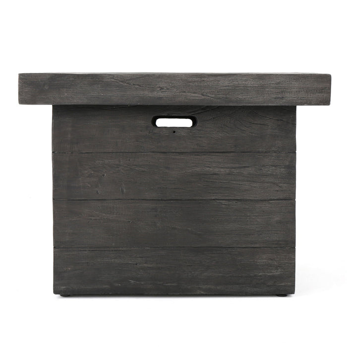 Anchorage - Wood Square Fire Pit 40, 000 Btu - Gray