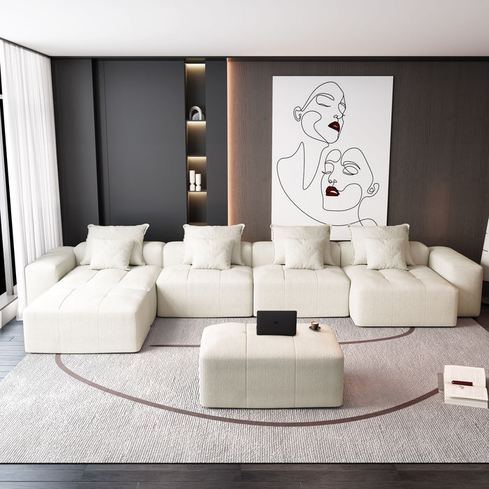 Modern Oversized Diy Combination Modular Sectional Sofa With Pillows