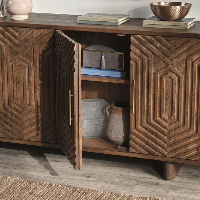 Holmes - 4 Door Sideboard - Artisan Brown